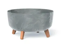 NABBI Kunststoff-Pflanzgefäß auf Beinen DGRL400LE 38 cm - grauer Beton