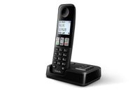 Philips D2551B / 01- Bezdrátový telefon DECT s 1 sluchátkem se záznamníkem, 50 jmény / čísly a identifikací volajícího - černý