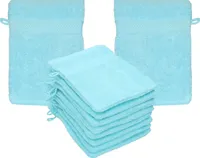 Betz 10 Stück Waschhandschuhe 16x21 cm PALERMO 100% Baumwolle  Farbe: türkis