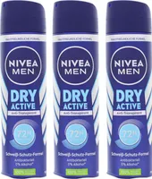 3 x NIVEA MEN Dry Active Anti Transpirant Deo Spray je 150ml effektives Anti Transpirant