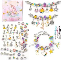 ASKSA Mädchen Geschenke Charm Armband Kit, DIY Schmuck Basteln Kinder Spielzeug, Bunt