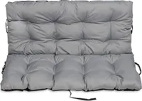 Sitzkissen Bankkissen Bankauflage für Gartenbank - 180x50 cm und Rückenlehne 180x60 cm - Outdoor und Indoor - grau