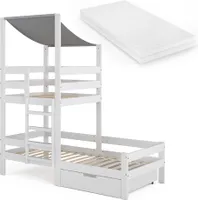 Vitalispa Hausbett Tom, 90x200 cm mit Schublade und Matratze, Weiß