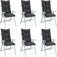 vidaXL Hochlehner-Auflagen 6 Stk. Melange Anthrazit 120x50x7 cm Stoff