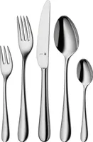 WMF Merit Besteckset, 12 Personen, 66 teilig, 60 Teile mit Servierbesteck, eingesetzte Messerklinge, Cromargan protect Edelstahl poliert, glänzend, kratzbeständig, spülmaschinengeeignet