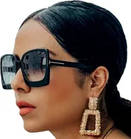 Damen-Sonnenbrille - Übergröße - Sommer-Styling - UV-Schutz - Quadratisch - Schwarz