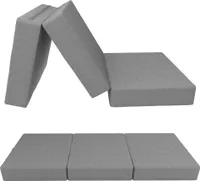 POKAR Klappmatratze 3-teilige Faltmatratze Gästematratze Feldbett Klappbett, Größe:80 x 195 x 15 cm, Farbe:Grau