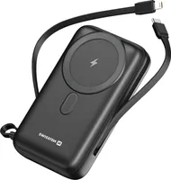 Swissten, 20.000mAh 20W MagSafe Powerbank + USB-C und Lightning Kabel, Schwarz