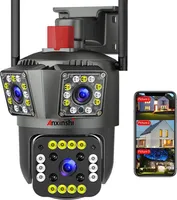 Überwachungskamera PTZ Außen WLAN-Netzwerkkamera mit 3 Objektive 3 in1 IP66 Wasserdichte Kabellose HD Kamera Farbiger Nachtsicht Outdoor mit Automatische Verfolgung