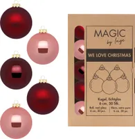 Weihnachtskugeln Glas 6cm 30 Stück - Vintage Rose