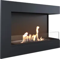 Wandkamin Bioethanol DELTA 700 rechts mit Verglasung
