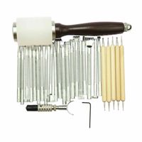 27 Stück Leder Werkzeug Set, Nylon Schnitzen Hammer, Punziereisen
