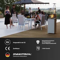 KRATKI Patio Light Black - promiennik tarasowy gazowy 8,2kW - propan-butan-gaz G31/50mbar - zestaw z reduktorem - promiennik tarasowy - kominek ogrodowy