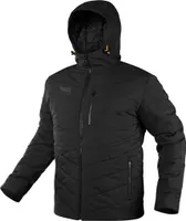NEO TOOLS Warme Arbeitsjacke, 100% Polyester, integrierte Kapuze, Kapuzenverstellung, gesteppt, Innentasche, Brusttasche mit Reißverschluss, Reißverschlusstaschen, Namensschild innen, - M