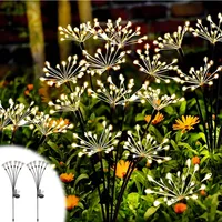 2er Solarlampen Warmweiß Löwenzahn Solarleuchten 120 LED Solar Gartenleuchten für Außen Garten 8 Modi Solarstecker für Rasen Balkon Terrasse Hof Deko