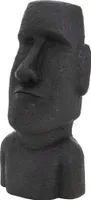 ECD Germany Moai Figur Rapa Nui Kopf 53,5 cm hoch, Anthrazit, aus wetterfestem Steinguss Kunstharz, Osterinsel Statue als Dekoration für Haus & Garten
