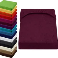 FROTTEE Spannbettlaken 120x200-130x200cm Spannbetttuch, Farbe: Bordeaux