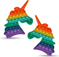 Push It Fidget Bubble Pop Trend Anti Stress Spielzeug TikTok Toy Reisespiel KindForm:Einhorn 16 x 15.5 cm