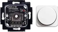 BUSCH-JÄGER, LED-Drehdimmer (LED Dimmer) 6523 U-102 (6523U 102) 6523U102 mit Zentralscheibe 2115-214 in Reflex Si alpinweiß