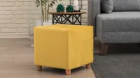 Hanah Home, Daisy- BLC2513, Gelb, Sitzhocker, Rahmen: Buchenholz