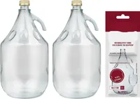 2x 5L Flasche +Schwefelpulver GLASBALLON Weinballon Glasflasche Gärballon