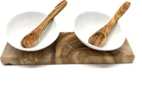 Dipschalen-2er-Set Porzellan (10 cm) & 2 Löffel