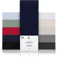 Blumtal Basics Baumwolle Spannbettlaken Mikrofaser 150 x 190/200 cm - 100% Baumwolle Bettlaken,  , bis 25cm Matratzenhöhe, Dark Ocean Blue - Blau