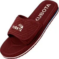 Kubota Cord Schlappen mit Klettverschluss Latschen Haussuche Herren "Velcro Cord" Rotbraun, 43