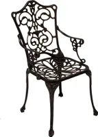 DEGAMO Gartensessel Alusessel Sessel Jugendstil, Aluguss bronze antik, wetterfest