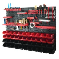 73 dílná sada nástěnných boxů na nářadí 1152 x 780 mm stohovací boxy dílenské perforované nástěnné police otevřené úložné boxy držák na nářadí