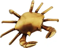 Antiker Krabben-Briefbeschwerer aus Messing, 16x13x7cm – Maritime Tischdeko