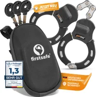 firstsafe® E Scooter Schloss - Handschellenschloss für E Roller | Fahrradschloss diebstahlsicher & mit Silikonschutz gegen Kratzer | Ideales E-Bike