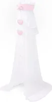 Amilian Chiffonhimmel mit Schleife für Baby Bett, Stubenwagen, Babywiege, Kinderbett, Kinderzimmer Deko; Baldachin; Bettvorhang; Betthimmel