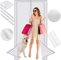Magnetické siete na dvere 80/90/100 X 210/220 cm Biele siete proti komárom