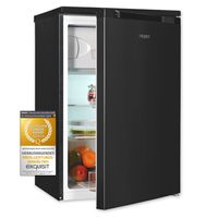 Exquisit Kühlschrank KS516-4-051C inoxlook-az | 107 L Volumen | Kühlschrank mit Gefrierfach freistehend | 4* Gefrieren | LED-Licht | Türanschlag wechselbar