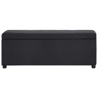 vidaXL Lavice s úložným prostorem 116 cm Černý polyester