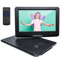Yoton Tragbarer 17,5" DVD-Player mit drehbarem 15,5" HD-Bildschirm für Auto mit Akku, Speicherwiedergabe, Unterstützt USB/SD