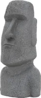 ECD Germany Moai Figur Rapa Nui Kopf 78cm hoch, Grau, aus wetterfestem Steinguss Kunstharz, Osterinsel Statue als Dekoration für Haus & Garten