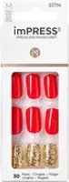 KISS imPRESS Press-On Manicure Memories Medium Length Square with PureFit Technology - 30 Fake Nails