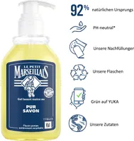 Le Petit Marseillais Flüssigseife Pur Savon Liquide 300ml + 2x250ml Nachfüllpack – Sanfte Pflege