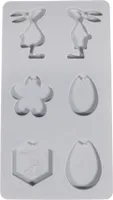 Silikon Gießform Osterfreunde + Biene, 26x14,5x1cm, 6 Formen, Box 1Stück