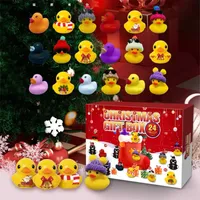 Weihnachten 24 Gummi-Enten Spielzeug Kinder Adventskalender Niedliche Neuheit Geschenke für Kinder