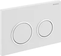 Geberit Abdeckplatte OMEGA 20 115.085.KJ.1 2-Mengensp. weiss/hochgl.vchr/weiss