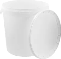 BenBow Eimer mit Deckel 30L x1 Weiß - lebensmittelecht, stabil, luftdicht, auslaufsicher, geruchsneutral - Plastikeimer - leer