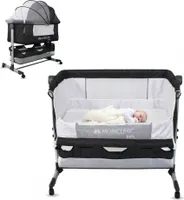 Detská kolíska 3 v 1, detská postieľka, kolíska Mobiclinic, nastaviteľné spoločné spanie, 87 x 58-66 x 81-76 cm, s kolieskami a matracom, výškovo nastaviteľná v 3 nociach