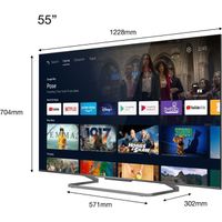 TCL TV 55C727 - Fernseher QLED UHD 4K - 55 (139cm) - Panel 100Hz - Dolby Vision - Ton Dolby Atmos ONKYO - Android TV - 4 x HDMI 2.1