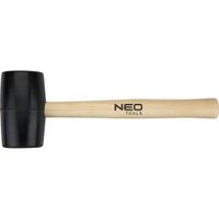 Neo Tools Gummihammer, schwarze Gummiummantelung, mit einem hellen Holzgriff 72 mm/900 g