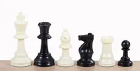 Staunton Schachfiguren Nr. 4, weiß/schwarz (König 78 mm) - Plastikschach