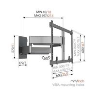 Vogels ELITE TVM 5855 schwarz Schwenkbare TV-Wandhalt. 55-100