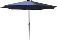 ALU Landhausschirn Sonnenschirm 300cm mit Kurbel UV 50+ blau 62428